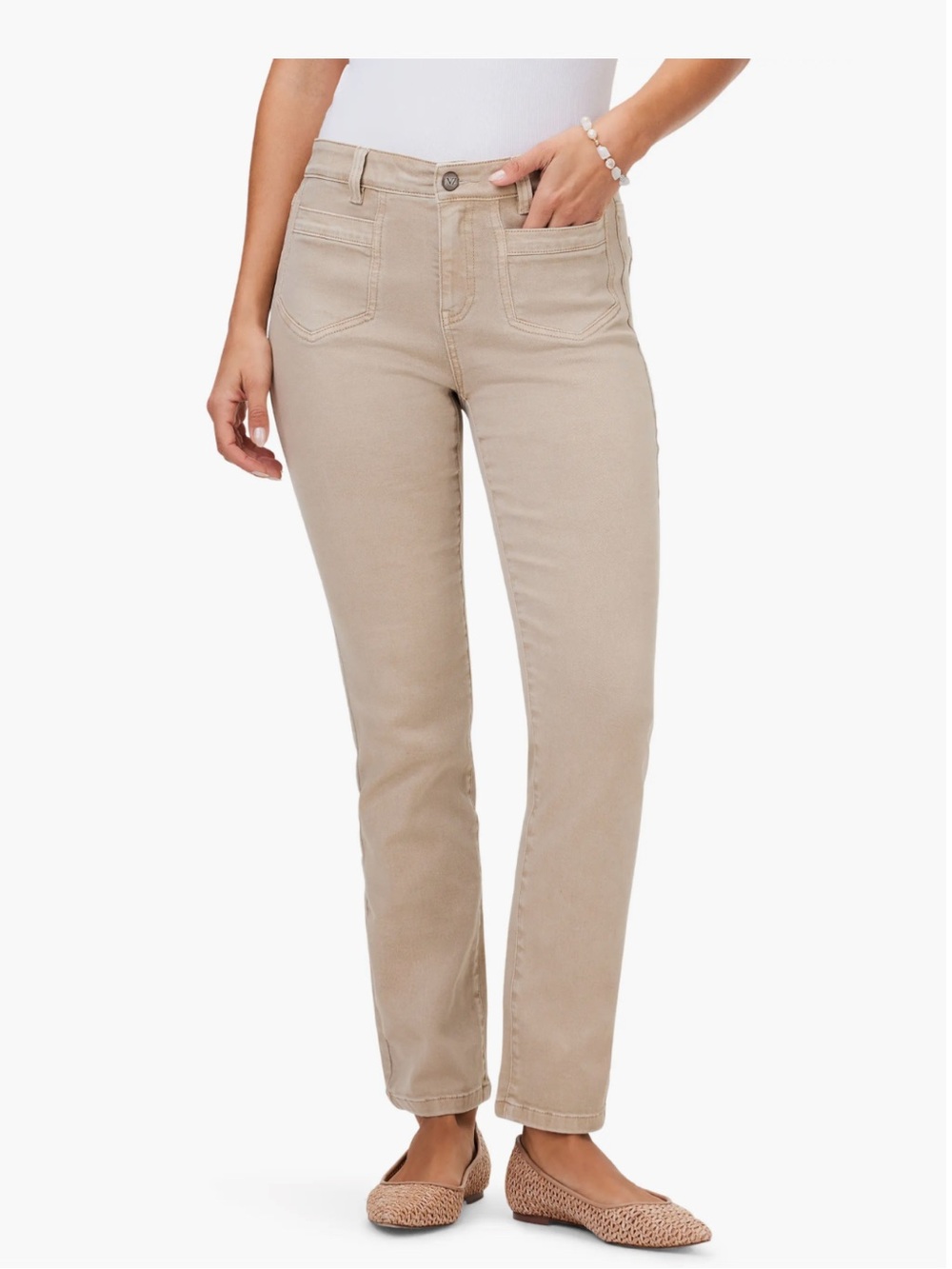 NIC+ZOE Patch Pocket Straight Leg
Jeans in Chamois